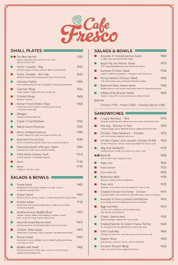 Cafe Fresco menu 