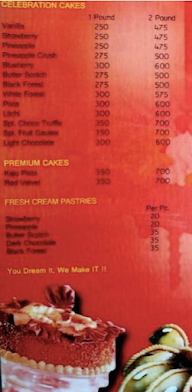 Bakery Shop menu 1