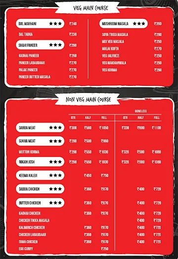 Curry Gone Crazy menu 