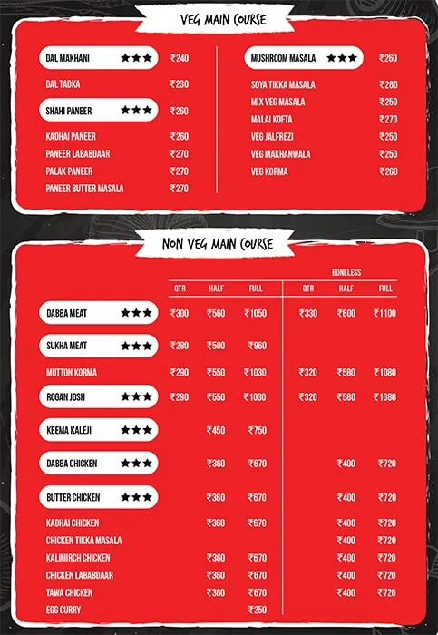 Curry Gone Crazy menu 