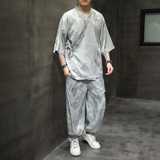 Title 5, Chinese style suit Hanfu mens retro fashion br...
