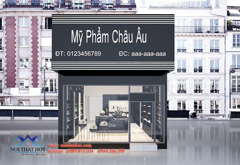 thiết kế shop mỹ phẩm châu âu 1