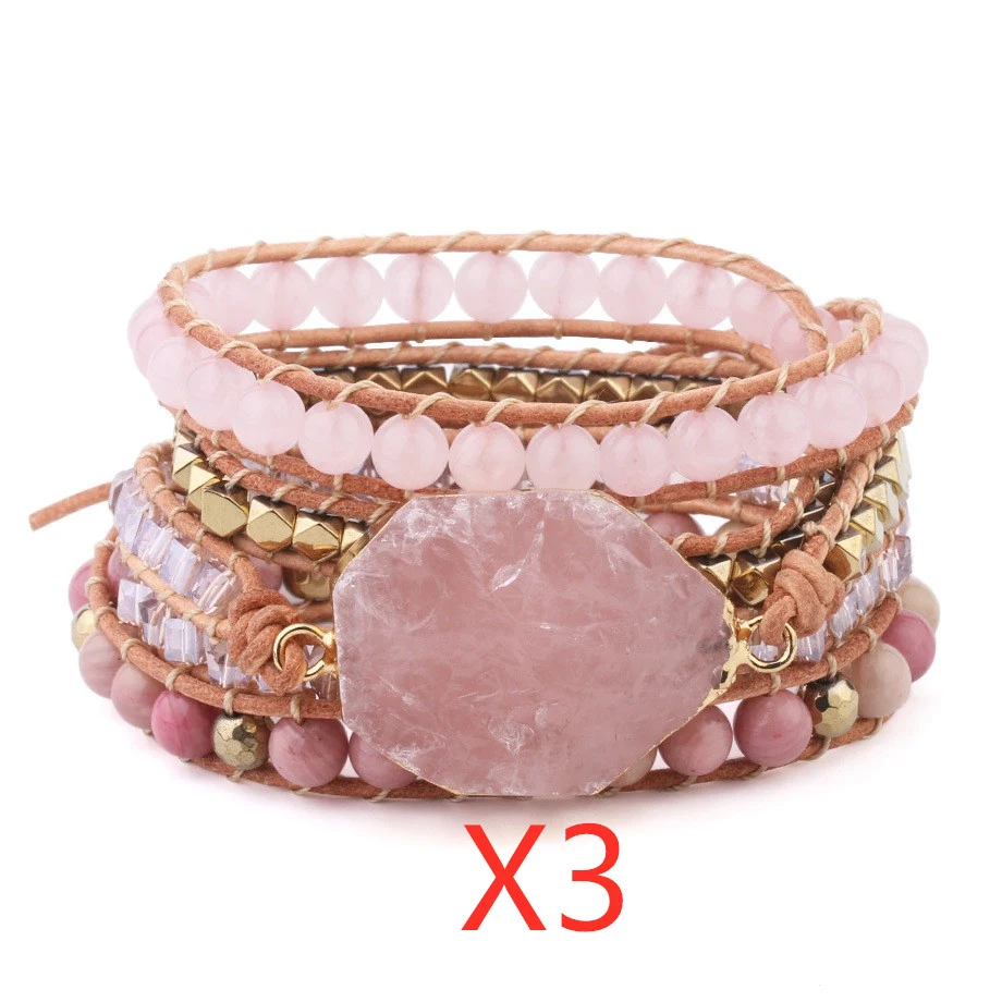Bracelet de mélange rugueux en cristal en poudre naturelle