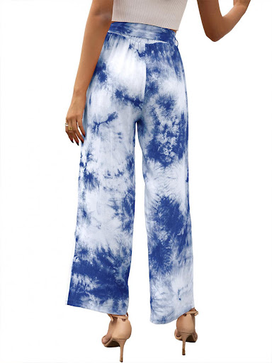Title 31, Loose Tie Dye Print Belted Trousers offer comfo...