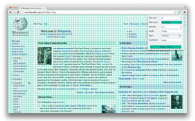 Markup Grid chrome extension