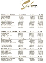 Glee Chocolates menu 2