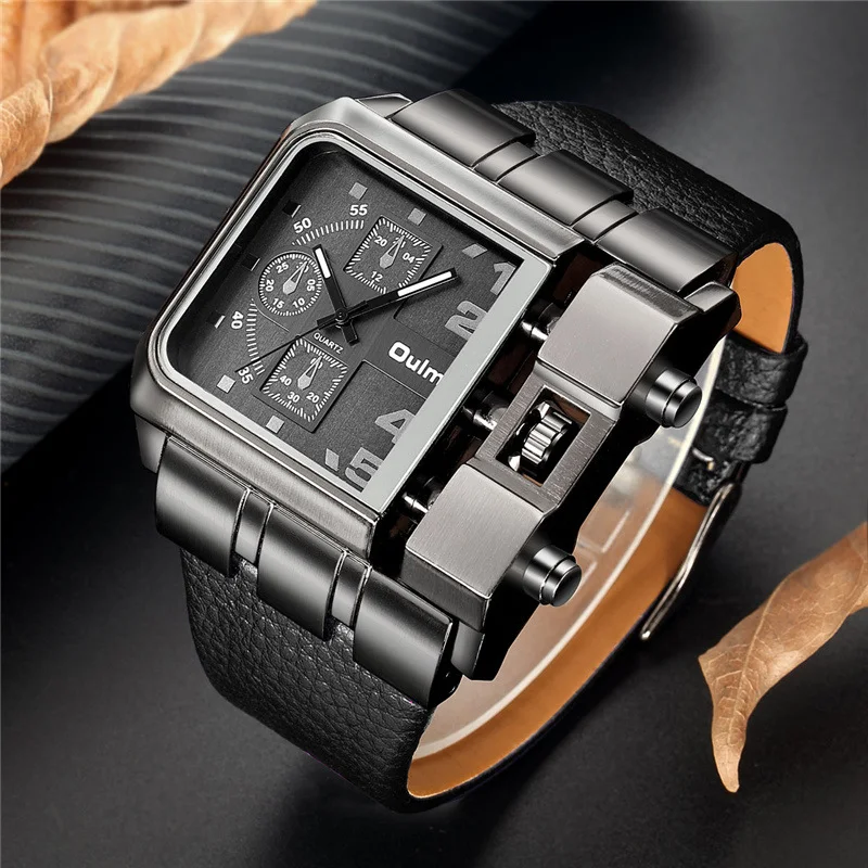 OULM Quartz horloge heren groothandel. Casual riem horloge voor mannen. Stijlvol en comfortabel, perfect voor dagelijks gebruik. Betrouwbare tijdsweergave.