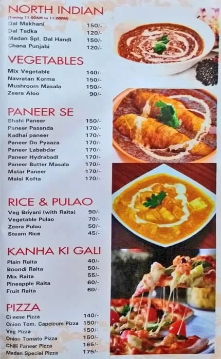 Madan Sweets & Food Point menu 