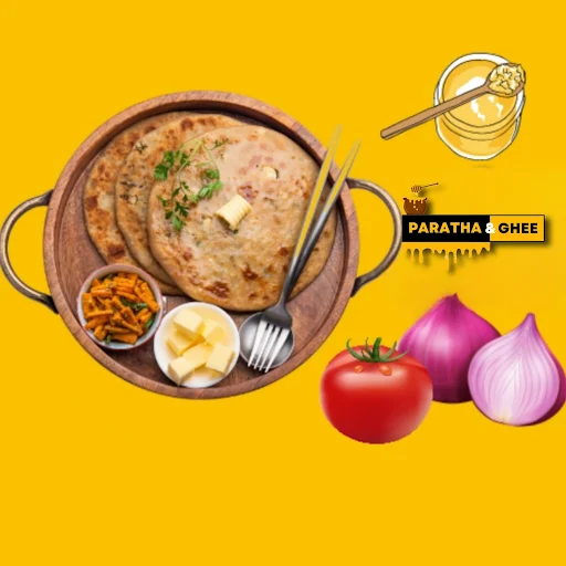 Pyaz Tamatar Paratha [Desi Ghee]