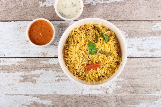 Lemon Mushroom Tikka Handi Biryani