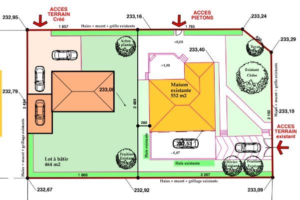 Vente terrain à batir  464 m² à Saint-Bonnet-de-Mure (69720), 245 000 €