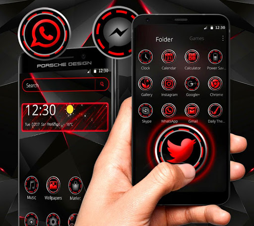 Dark Red Black Tech Theme