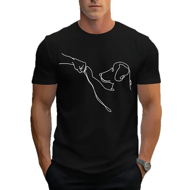 Heren T-shirt met Print Korte Mouw Patroon Top Comfortabel en Ademend Casual Stijl Perfect voor Dagelijks Gebruik Origineel Design