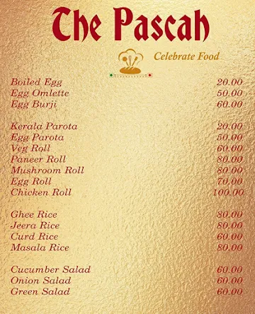 The Pascah menu 