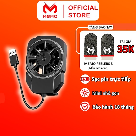 Quạt Tản Nhiệt Điện Thoại Memo Fla4 Gaming Làm Mát Nhanh Quạt 9 Cánh Chống Ồn Chơi Game Pubg Freefire Liên Quân Mobile