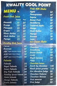 Kwality Cool Point menu 1