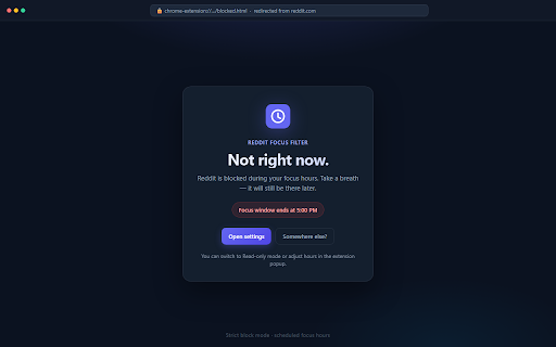 Reddit Focus Filter screenshot 1