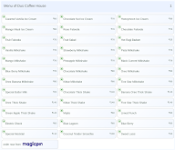 Dus Coffee House menu 1