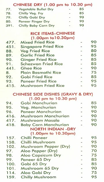 Bakya Fast Food menu 