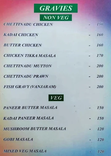 Aachi Veedu menu 