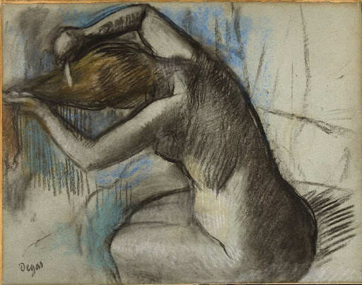 Seated Nude Woman Brushing Her Hair