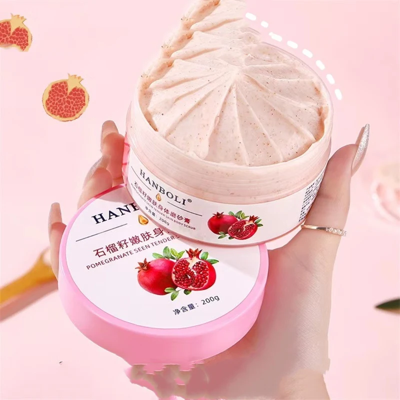 Granaatappel Zaadjes Body Scrub Crème voor Huidverjonging en Reiniging. Voor een stralende, gereinigde en vernieuwde huid. Probeer het!