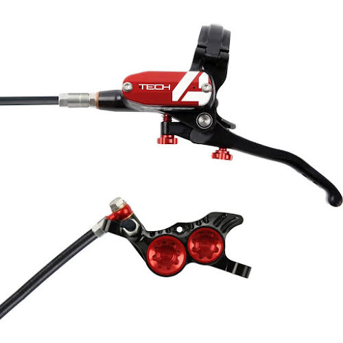 Hope Tech 4 V4 Disc Brake and Lever Set - Hydraulic - Post Mount - Red