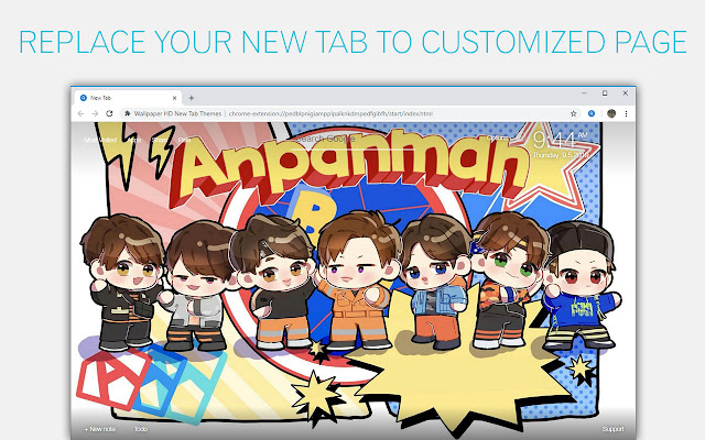 BTS Chibi Backgrounds New Tab - freeaddon.com