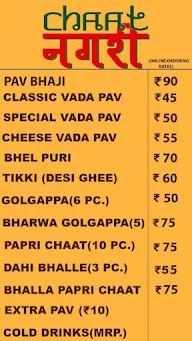 Chaat Nagri menu 1