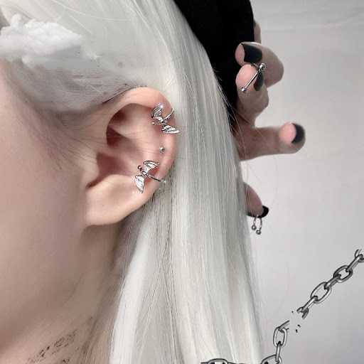 Title 1, Bat Ear Clip Non-pierced Earrings For Women Coo...