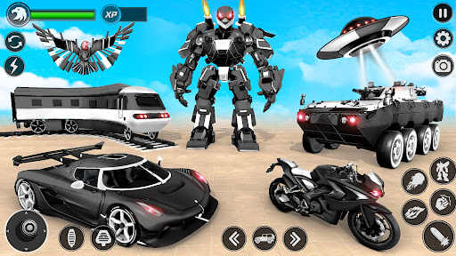 Screenshot Flying Hawk Robot Car Games