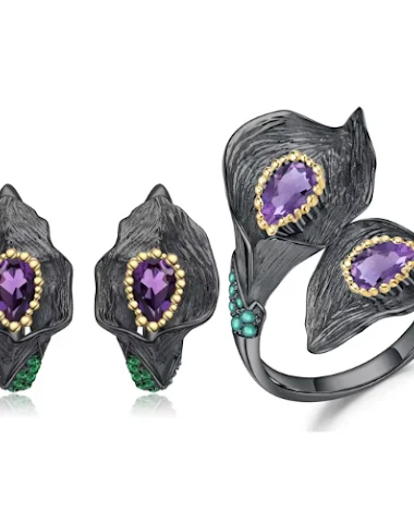 Conjunto Exclusivo de Amethysto em - 0