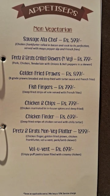 Pretz & Brats menu 