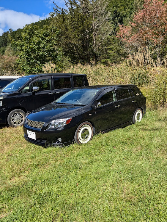 カローラフィールダーのクリムソン　ディーン　クロスカントリー・USDM・黒い車・車高調・クラシックミラーに関するカスタム事例の投稿画像4枚目
