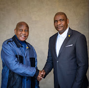 Kaizer Motaung welcomes Molefi Ntseki to Kaizer Chiefs, where he will be head of the academy.