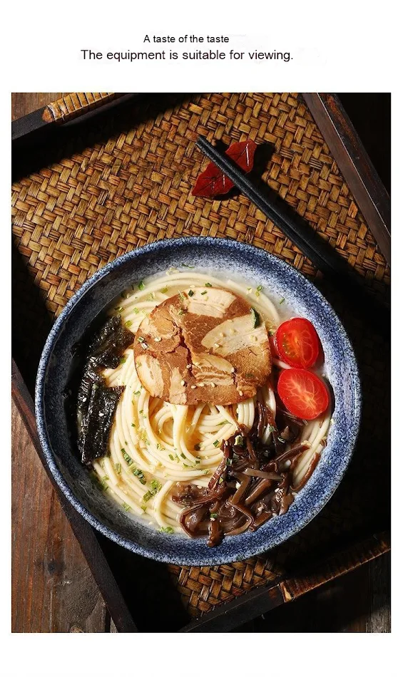 Grand bol en céramique de style japonais pour ramen, vaisselle créative pour la maison. Parfait pour vos soupes et nouilles. Profitez de vos repas.