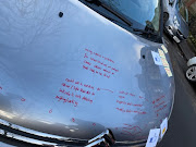 In the University of Glasgow workshop, volunteers were asked to draw on the surfaces of the car to show where they might want to see displays, with details of how the displays might work.
