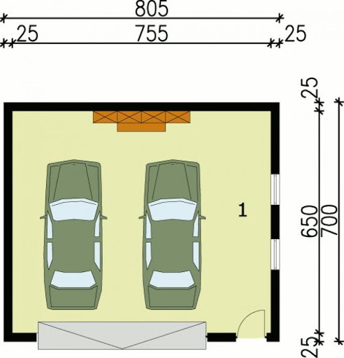 G80 - Rzut garażu