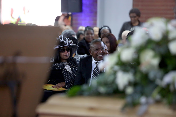 Blade Nzimande and his sister Mano at their mother's funeral, Adelaide Nzimande in Pietermaritzburg.