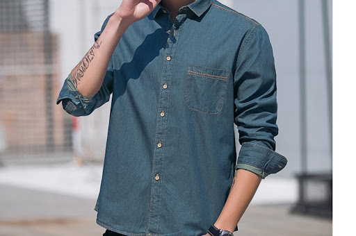 Title 5, Mens cotton slim casual shirt. Offers all-day ...