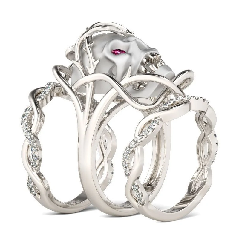 Anillo Punk de Moda Femenina Europea y Americana, Diseño Atrevido y Estiloso, Perfecto para Resaltar tu Personalidad Única y Moderna.