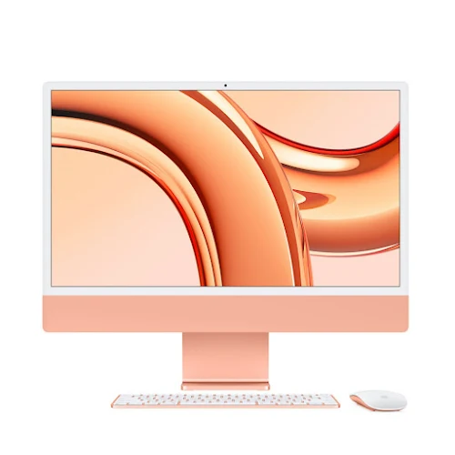 Máy tính để bàn iMac, M3 8 core CPU/10 core GPU, 8GB memory, 1TB SSD, 16 core Neutral Engine, 24" 4.5K Retina, Gigabit Ethernet, Magic Keyboard/Touch ID, Magic Mouse, macOS, Orange, 1Y WTY_Z19R0008A