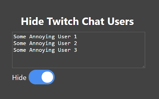 Hide Twitch Chat Users