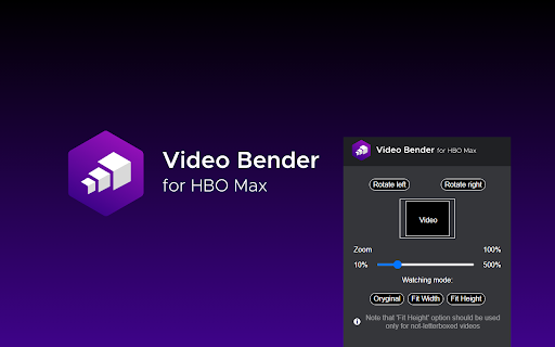 HBOMax Video Bender: rotate and zoom video