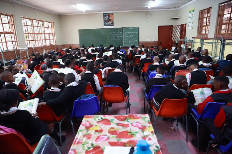 Grade 5 pupils at Lukholweni Primary School Orlando East, Soweto.