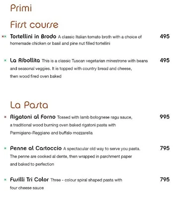 La Brezza menu 