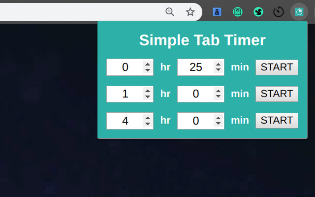 Simple Tab Timer