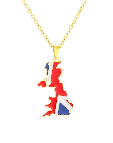 Collier carte du monde simple et po - 1