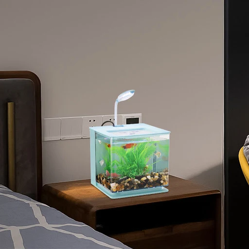 Small Aquarium Small Fish Tank With USB Water Pump LED Aquarium Light Dual Pollution Discharge Hidden Filtering Small Aq