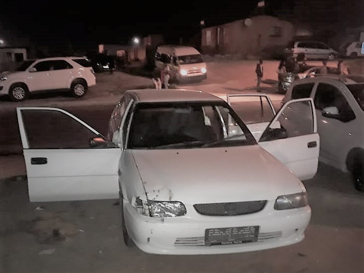 The Toyota Tazz parked outside a tavern in Kwazakhele